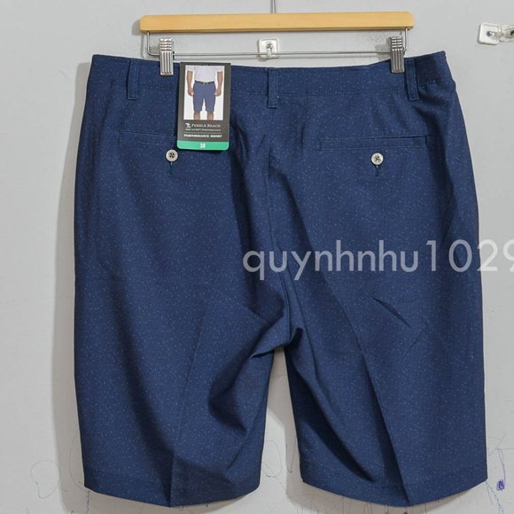 Pebble Beach Men’s Dry-Luxe Performance Shorts in navy - Picture 5 of 6